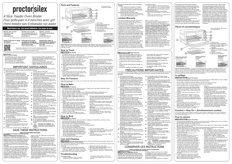Page n°1 - Manuel utilisateur Proctor Silex 31122PS