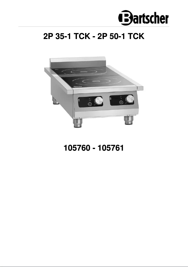 Page n°1 - Manuel utilisateur Bartscher 2P 35-1 TCK