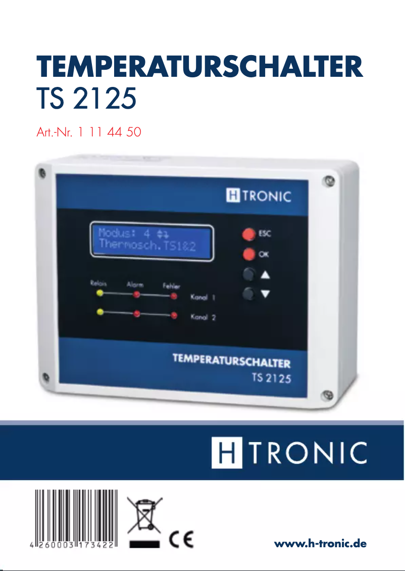 Page 1 de la notice Manuel utilisateur H-Tronic TS 2125