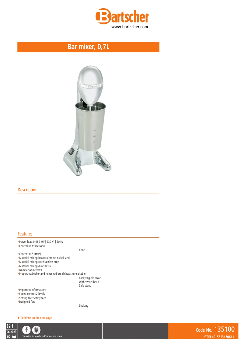 Image de la première page du manuel de l'appareil 135100