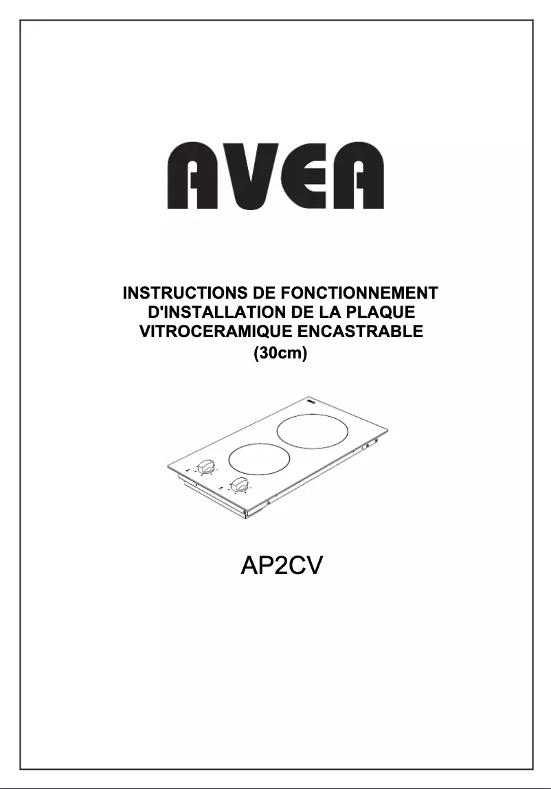 Page 1 de la notice Manuel utilisateur AVEA AP2CV