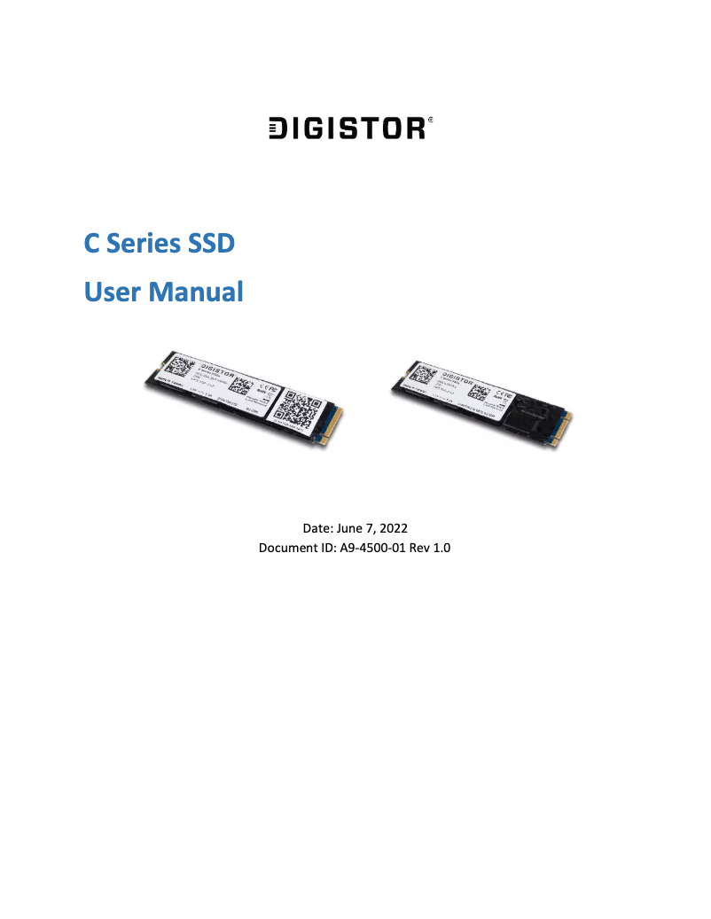 Page n°1 - Manuel utilisateur DIGISTOR DIG-M2N2C12566