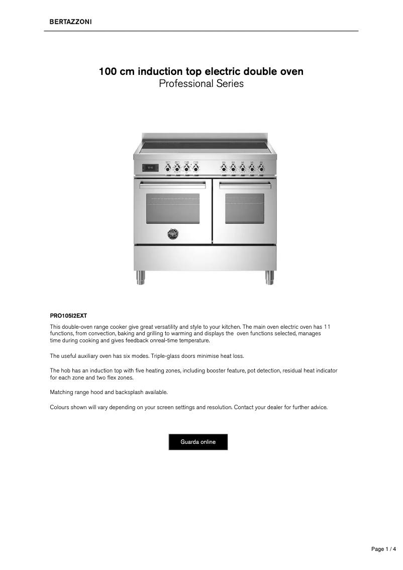 Image de la première page du manuel de l'appareil PRO105I2EXT