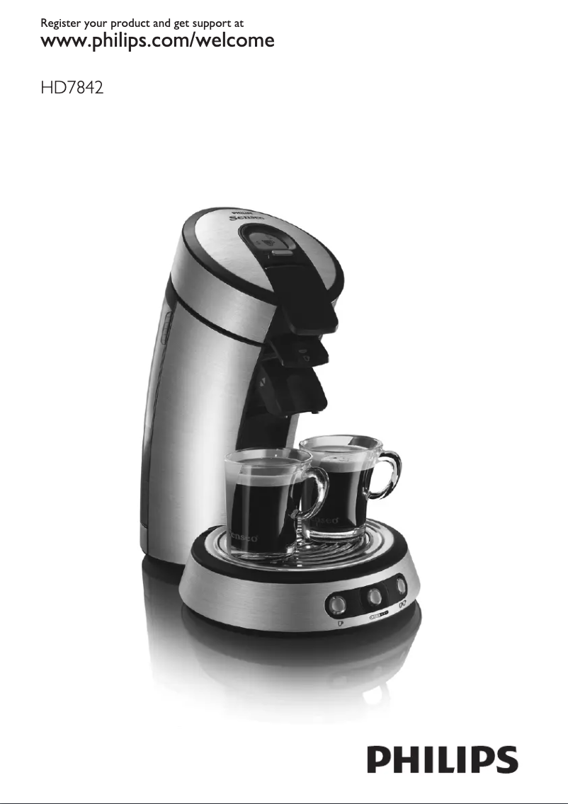Page 1 de la notice Manuel utilisateur Philips Senseo HD7842