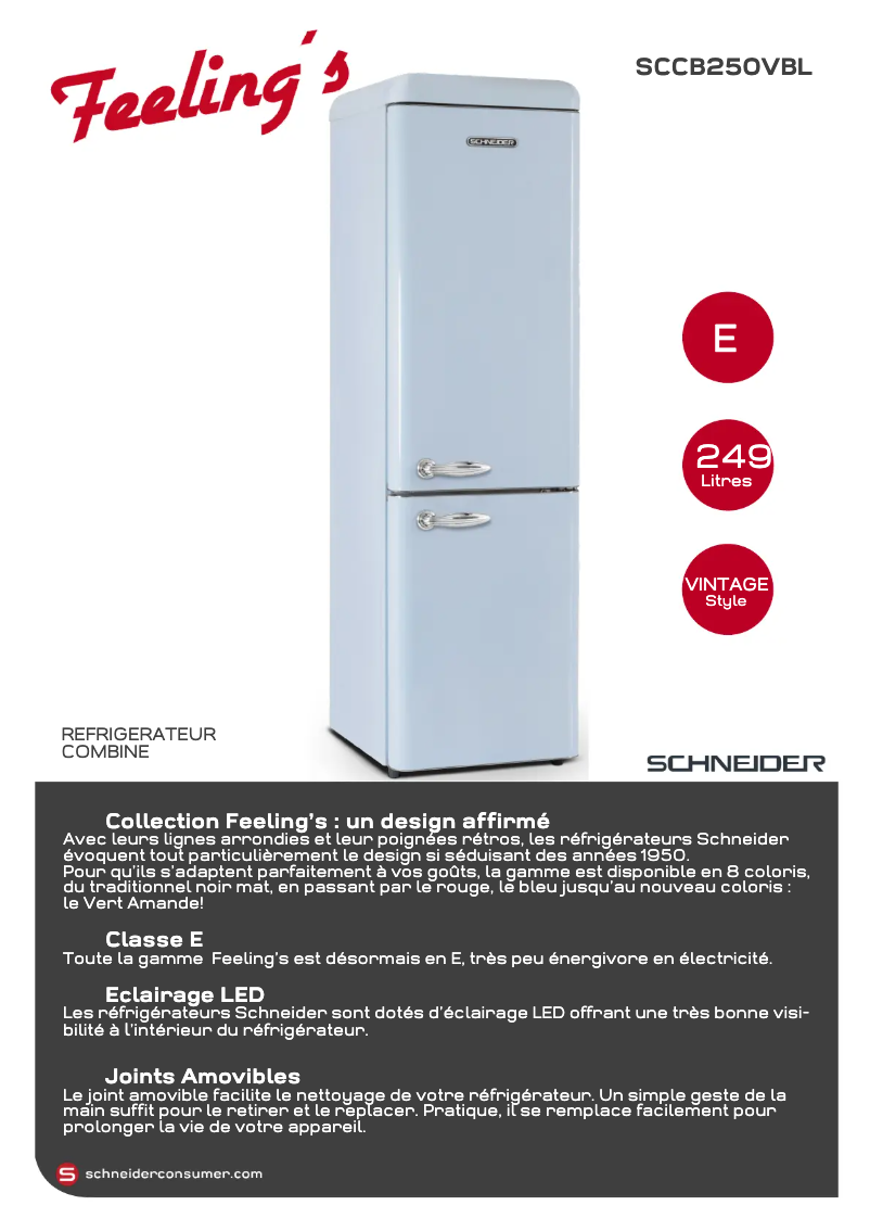Page 1 de la notice Fiche technique Schneider SCCB250VBL
