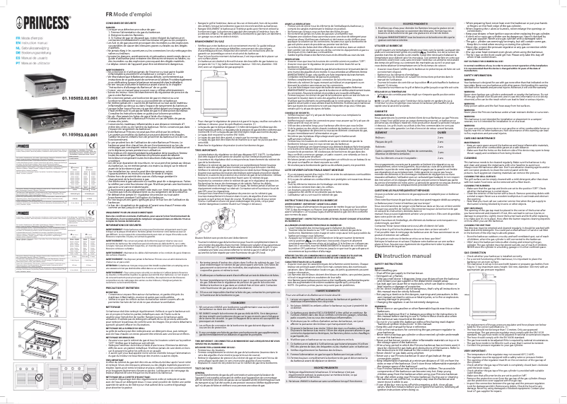Page n°1 - Manuel utilisateur Princess 105053