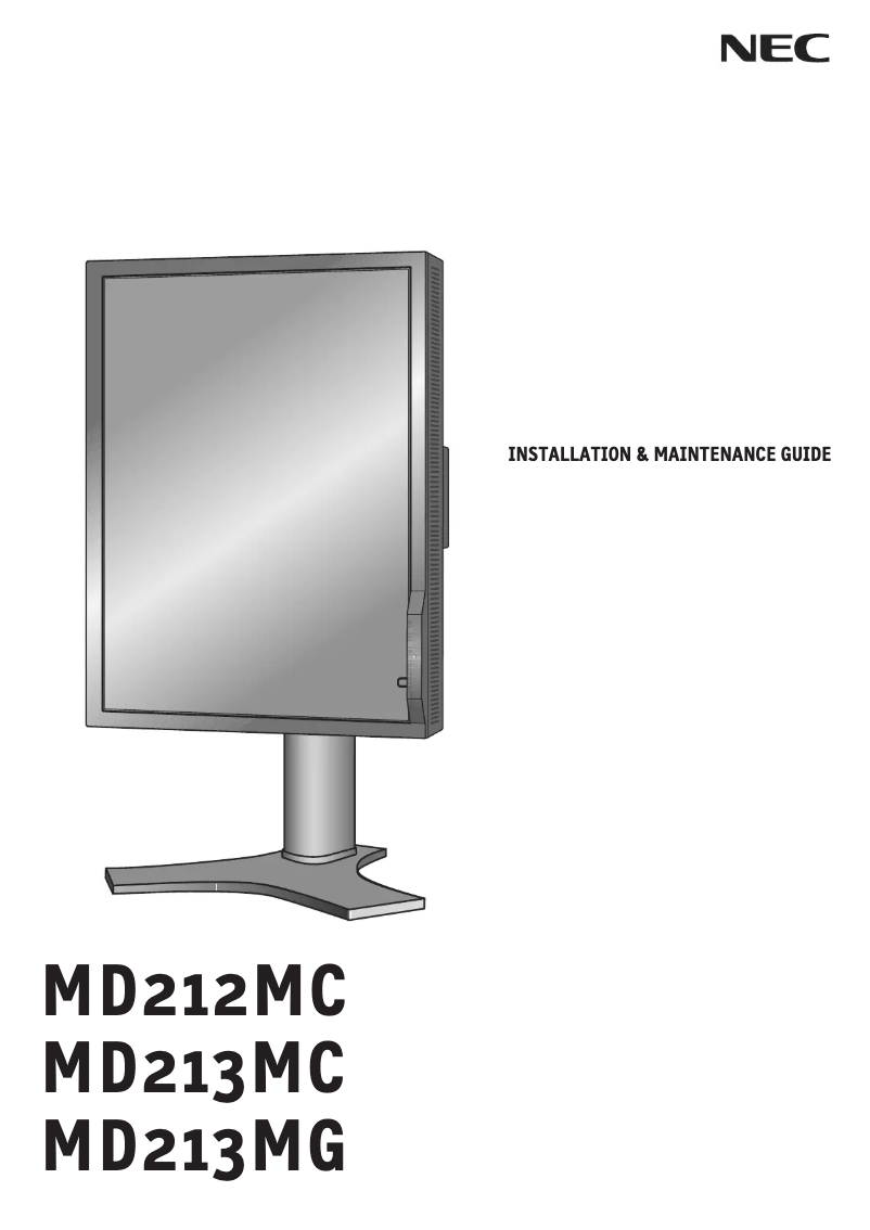 Image de la première page du manuel de l'appareil MultiSync MD213MC