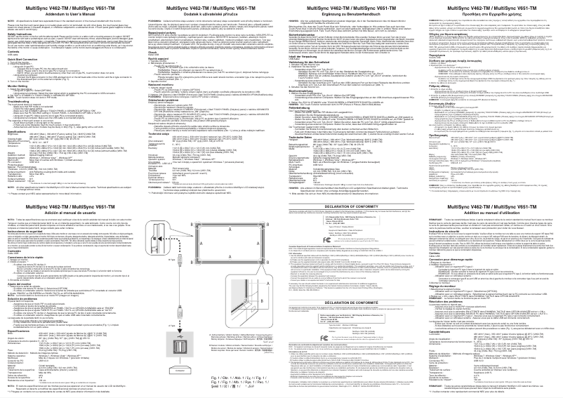 Image de la première page du manuel de l'appareil MultiSync V462