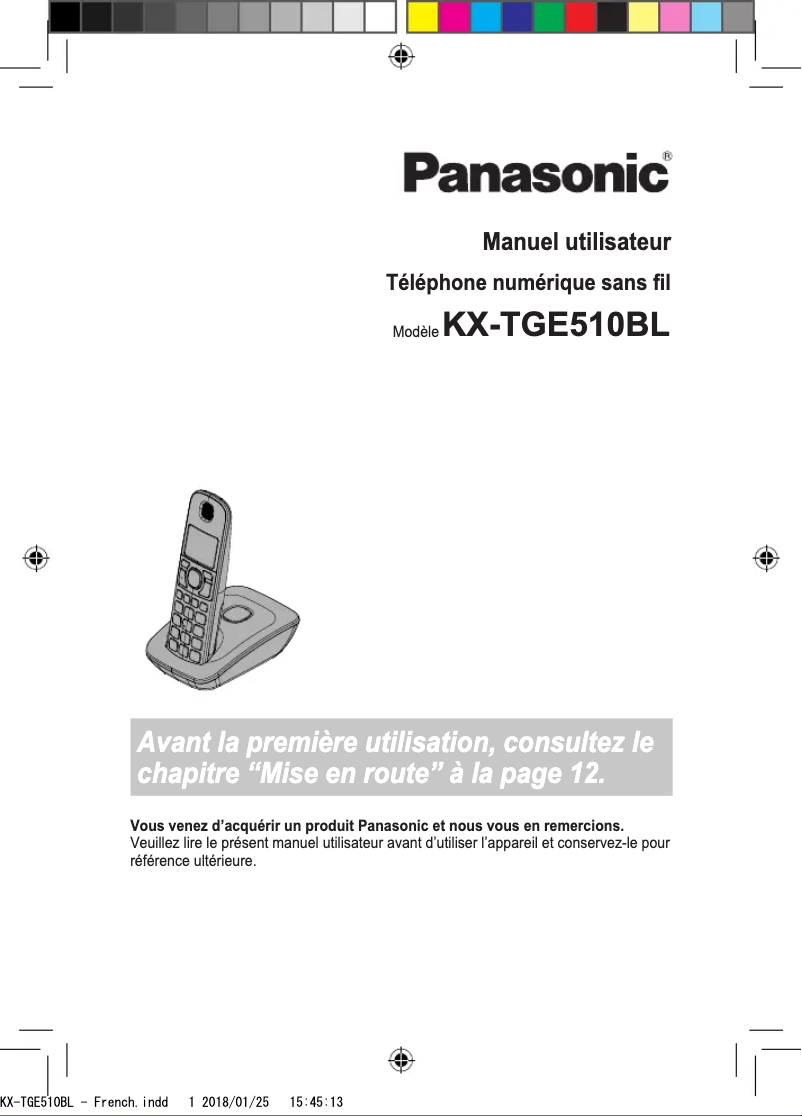 Imagen de la primera página del manual del dispositivo KX-TGE510BL