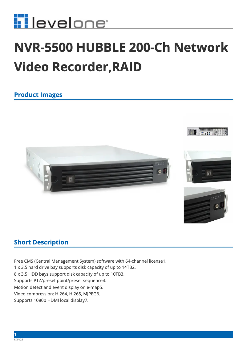 Image de la première page du manuel de l'appareil NVR-5500