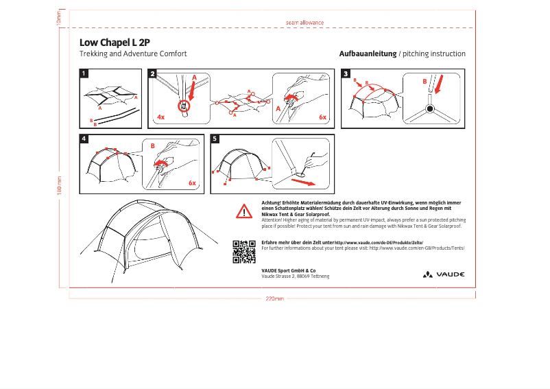 Page n°1 - Manuel utilisateur Vaude Low Chapel L 2P