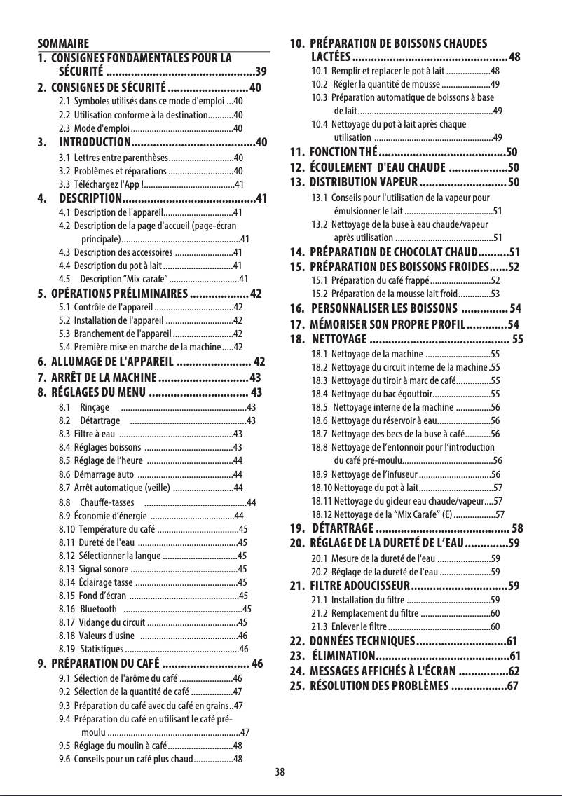 Page n°1 - Manuel utilisateur DeLonghi PrimaDonna Elite Experience ECAM 650.85.MS
