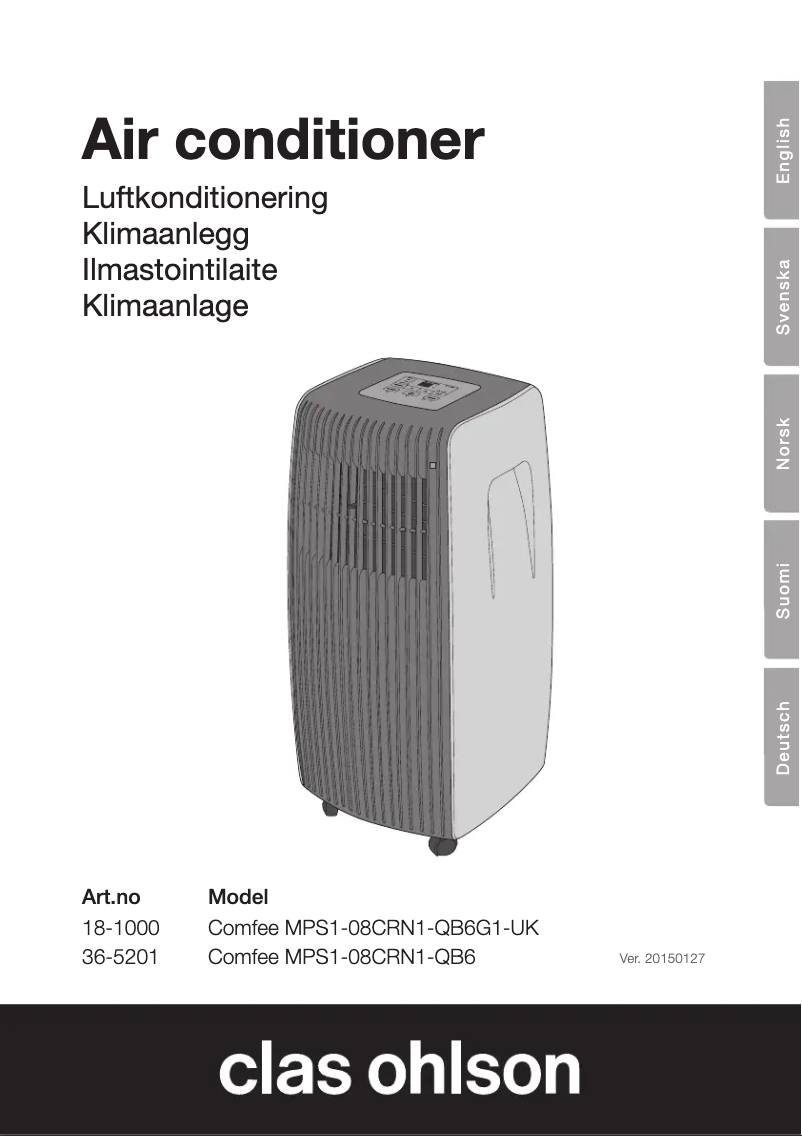 Page 1 de la notice Manuel utilisateur Comfee MPS1-08CRN1-QB6