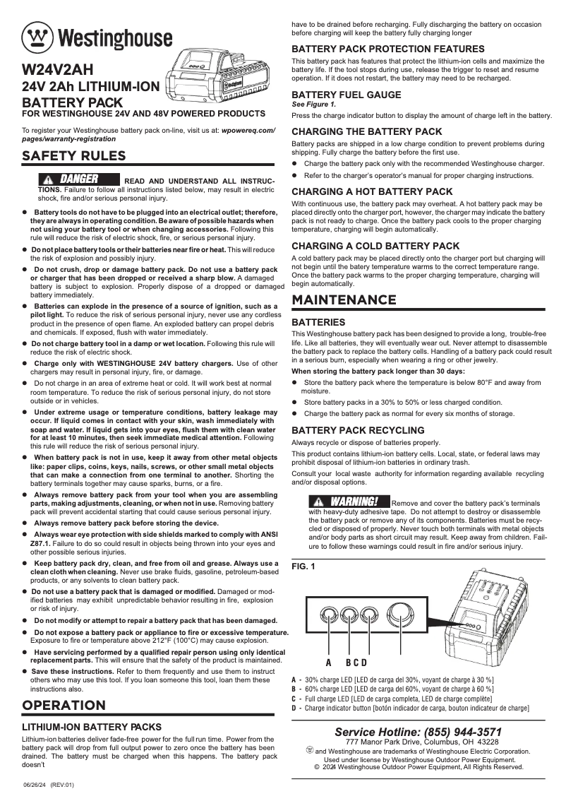 Image de la première page du manuel de l'appareil W24V2AH
