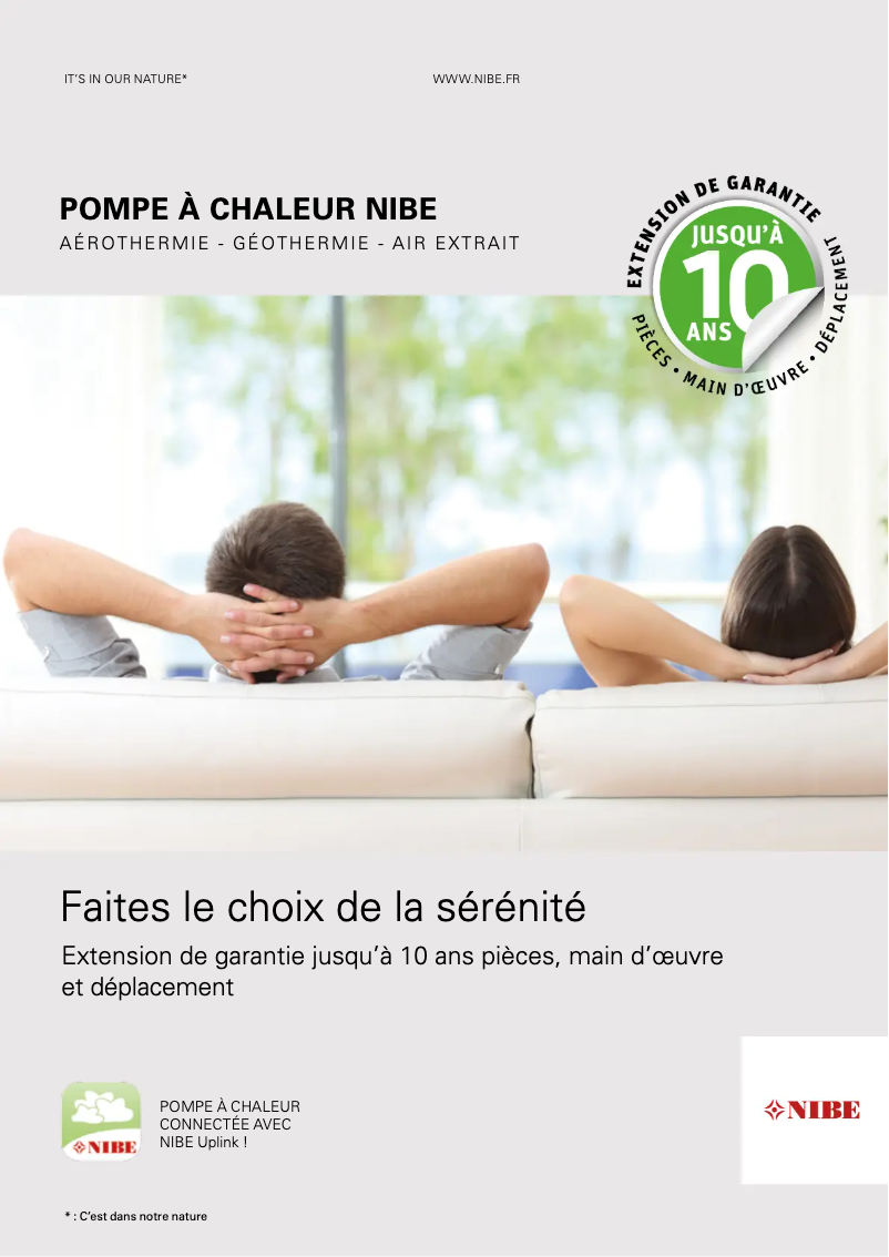 Page 1 de la notice Manuel utilisateur Nibe AMS 10-16