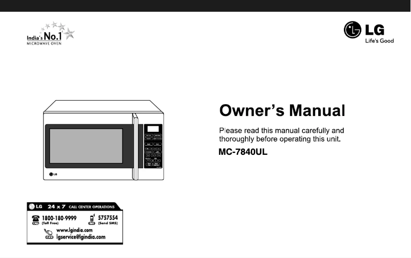 Page 1 de la notice Manuel utilisateur LG MC-7840UL