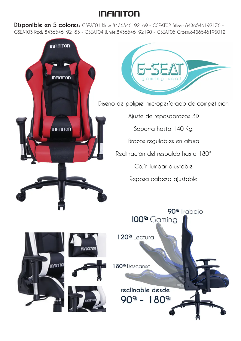Página 1 del manual Folleto Infiniton G-Seat
