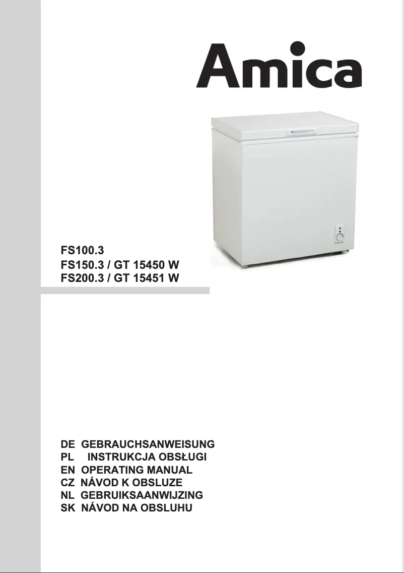 Page n°1 - Manuel utilisateur Amica GT 15451 W