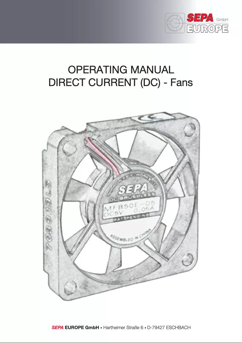 Page n°1 - Manuel utilisateur SEPA MFB50E12A