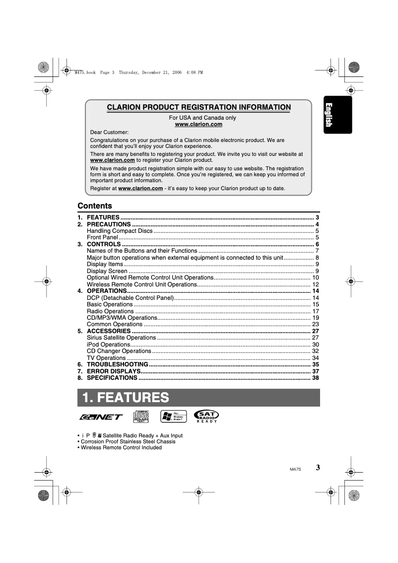 Image de la première page du manuel de l'appareil M475