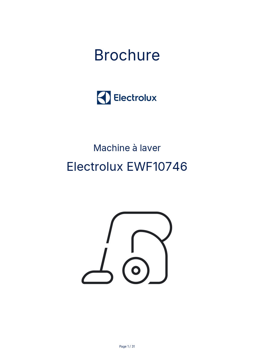 Image de la première page du manuel de l'appareil EWF10746