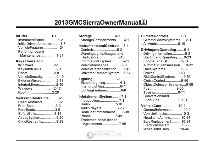 Page 1 de la notice Manuel utilisateur GMC Sierra 2500HD (2013)