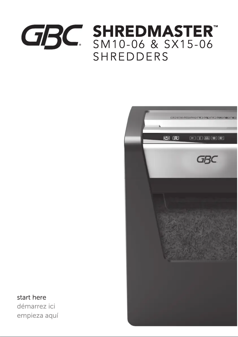 Page n°1 - Manuel utilisateur GBC ShredMaster SX15-06