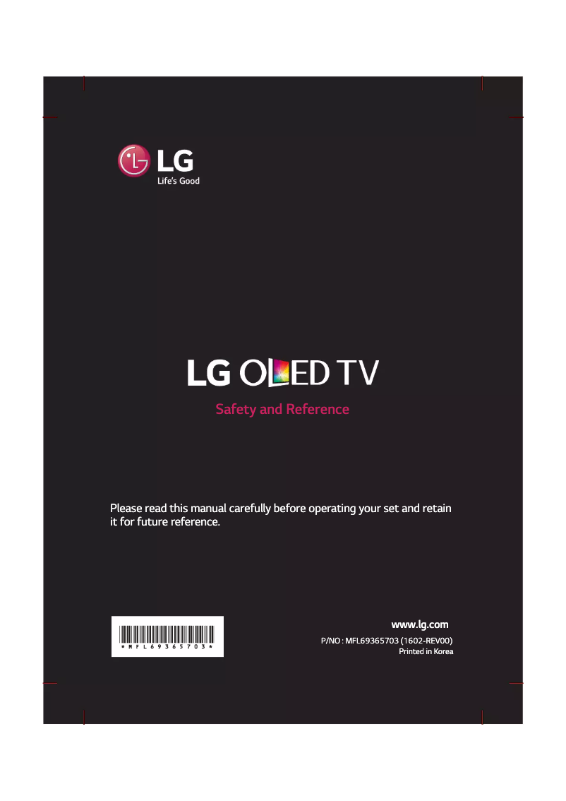Page n°1 - Manuel utilisateur LG OLED55E6D