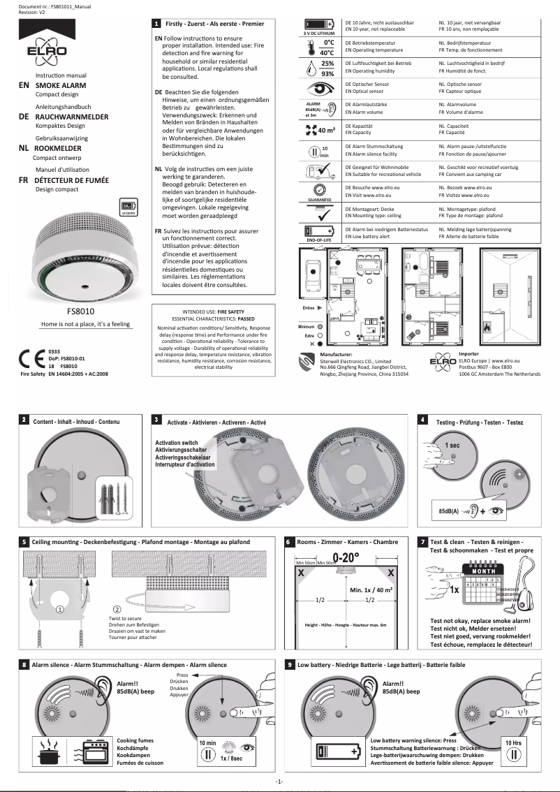 First page image of the manual for FS801061