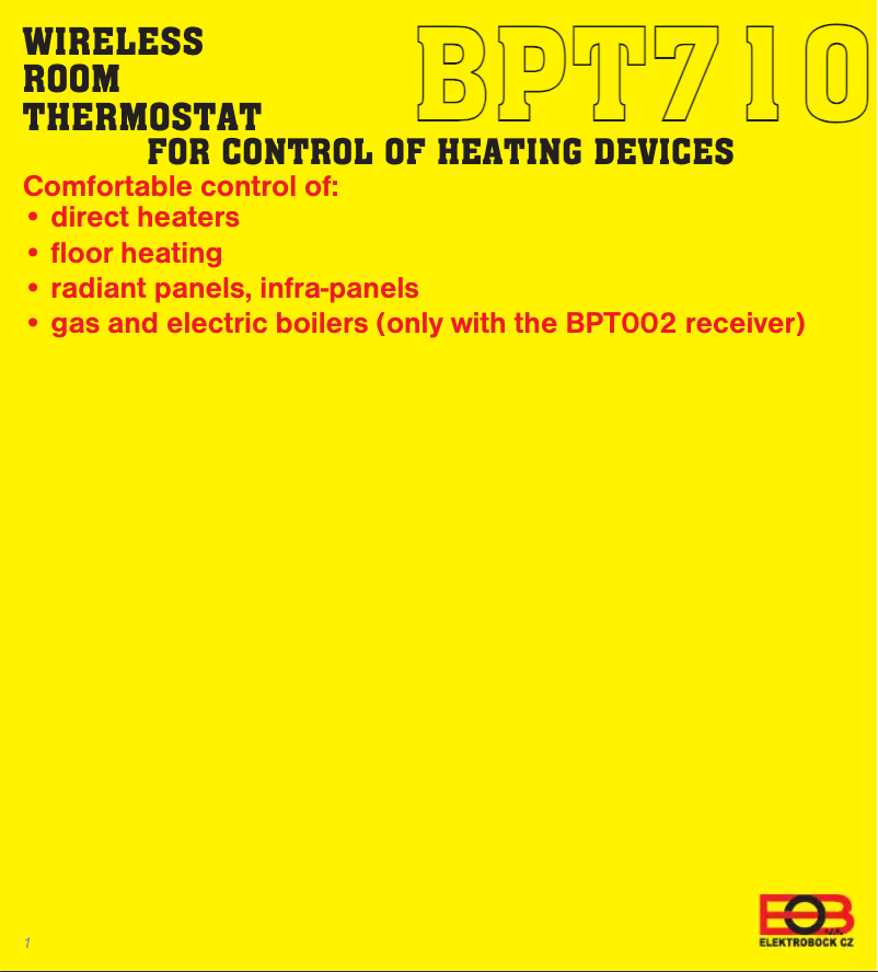 Image de la première page du manuel de l'appareil BPT710