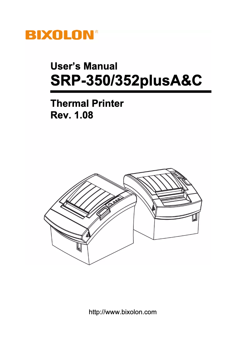 Page n°1 - Manuel utilisateur Bixolon SRP-350 PlusC
