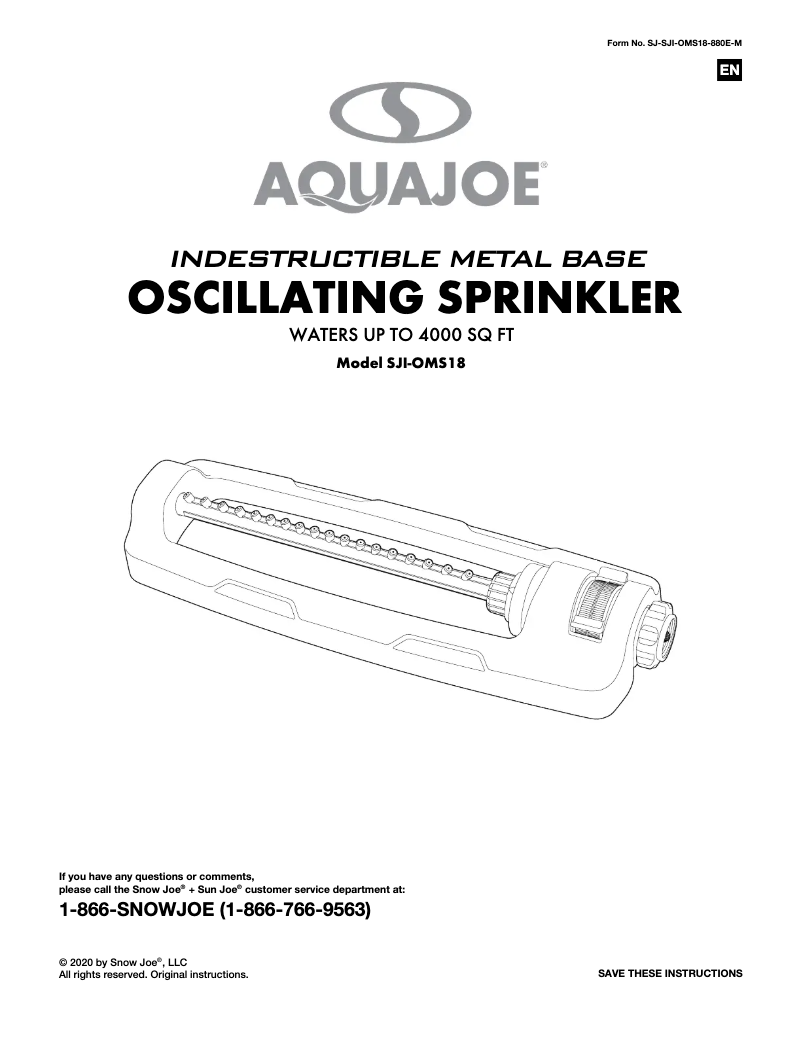 Página 1 del manual Manual de usuario Aqua Joe SJI-OMS18