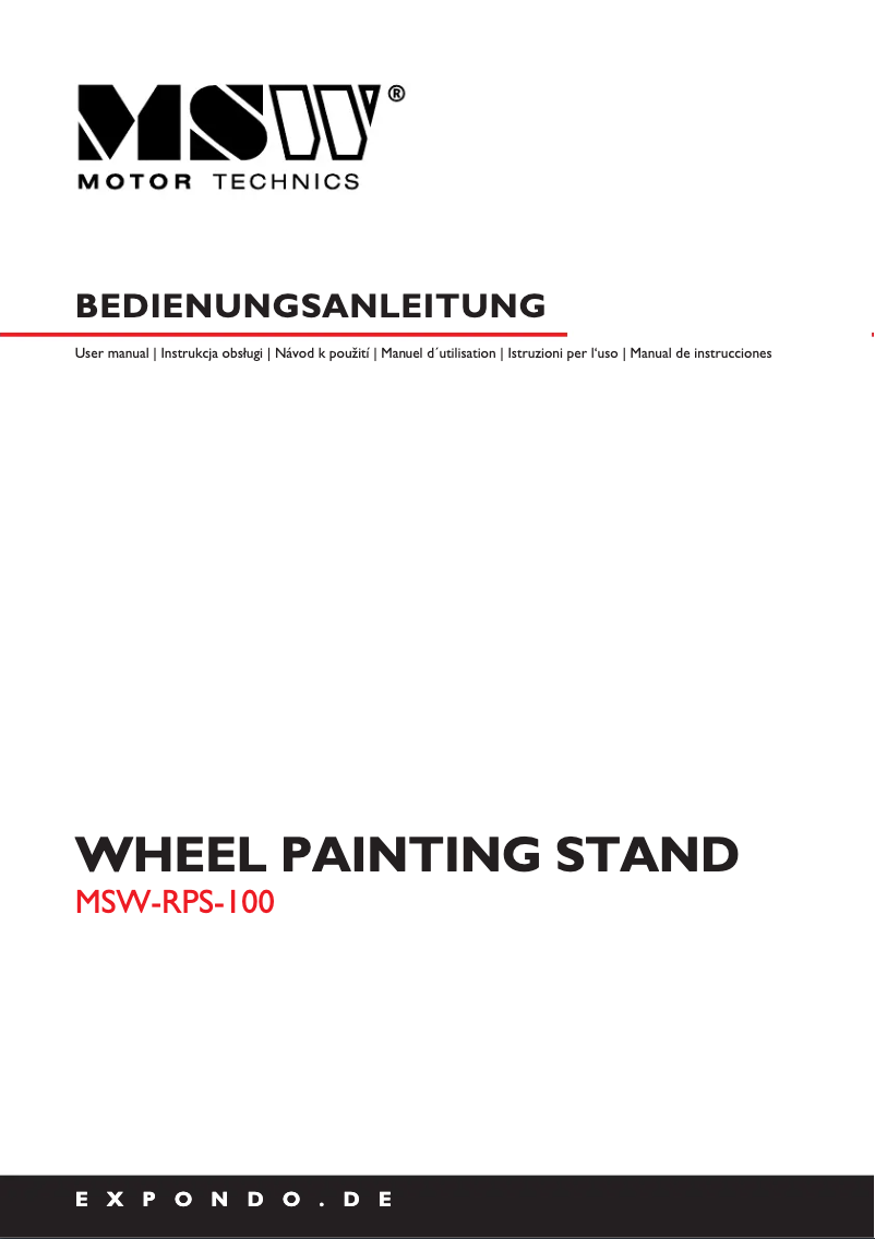 Página 1 del manual Manual de usuario MSW MSW-RPS-100