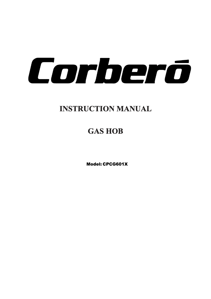 Page n°1 - Manuel utilisateur Corbero CPCG 601 X