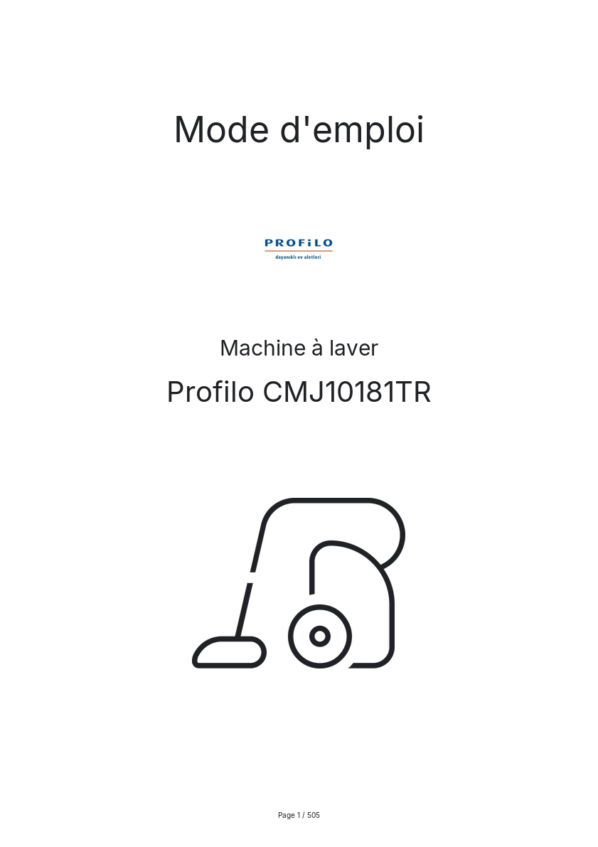 Image de la première page du manuel de l'appareil CMJ10181TR