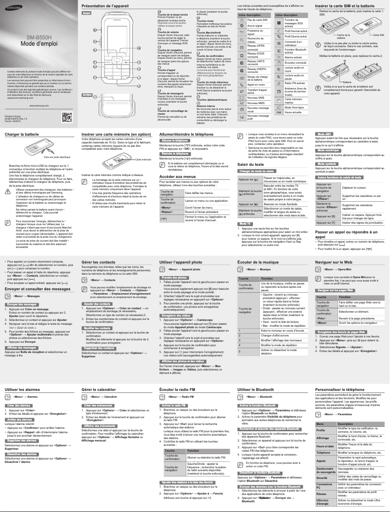 Page n°1 - Manuel utilisateur Samsung Xcover 550