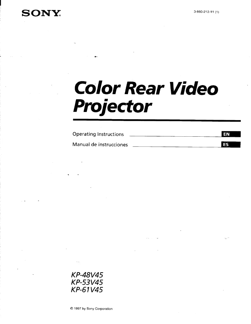 Page 1 de la notice Manuel utilisateur Sony KP-61V45