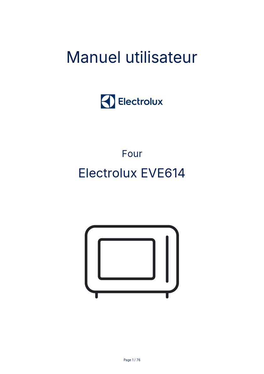 Image de la première page du manuel de l'appareil EVE614