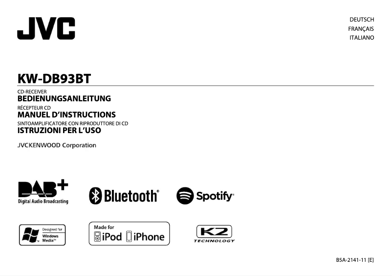 Page n°1 - Manuel utilisateur JVC KW-DB93BT