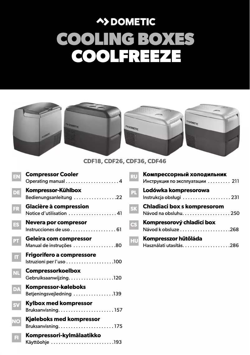 Image de la première page du manuel de l'appareil CoolFreeze CDF 36