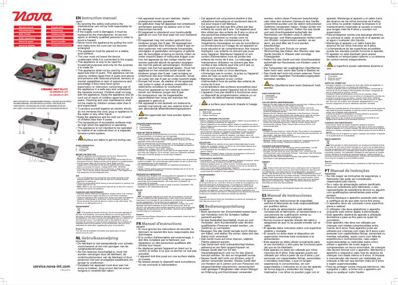 Imagen de la primera página del manual del dispositivo Ceramic Hot Plate 303009