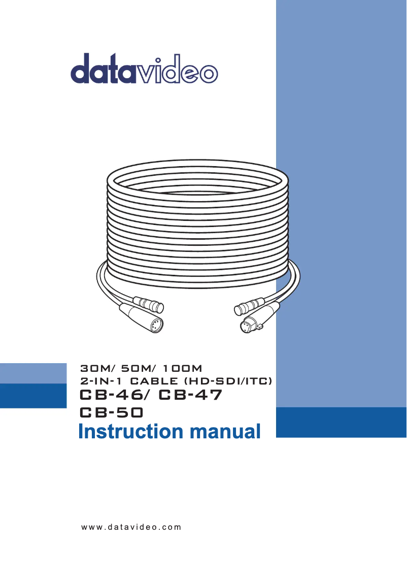 Page 1 de la notice Manuel utilisateur DataVideo CB-47