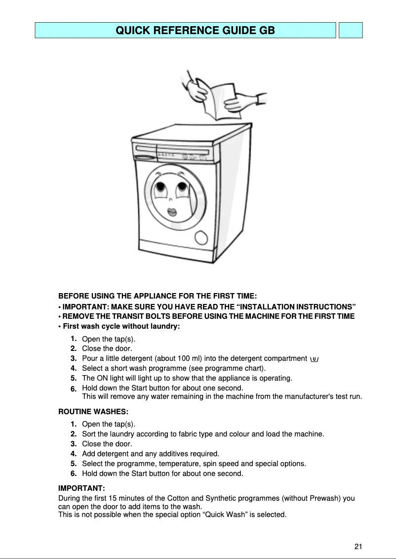 Image de la première page du manuel de l'appareil AWM 327/3