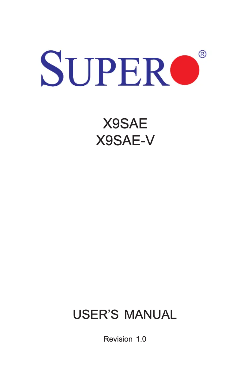 Image de la première page du manuel de l'appareil MBD-X9SAE-V-O
