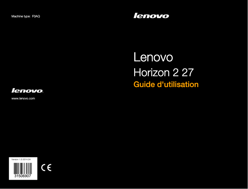 Page n°1 - Manuel utilisateur Lenovo IdeaCentre Horizon 27
