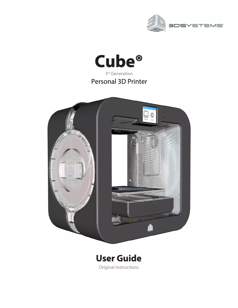 Page 1 de la notice Manuel utilisateur 3D Systems CUBE
