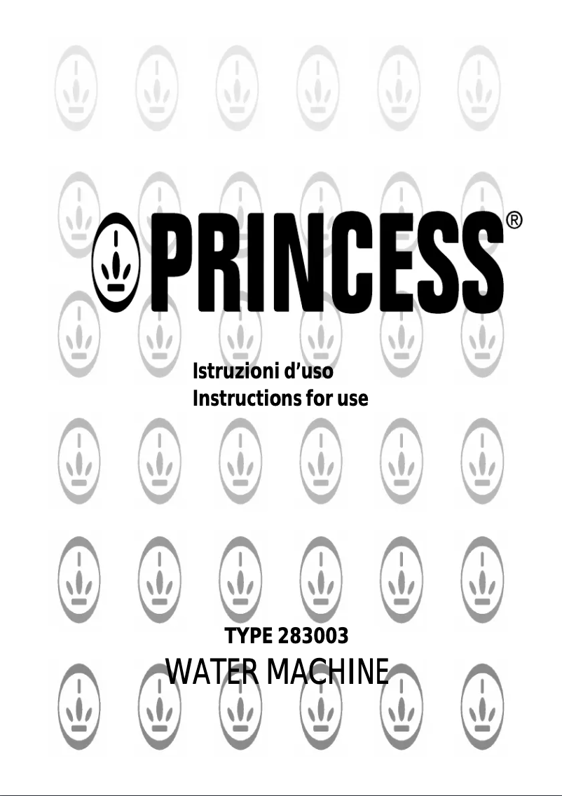 Page n°1 - Manuel utilisateur Princess Water Machine Top 283003