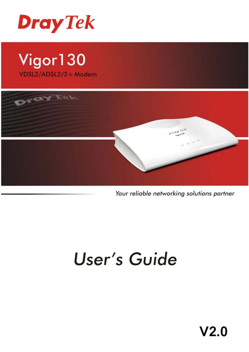 Page n°1 - Manuel utilisateur Draytek Vigor 130