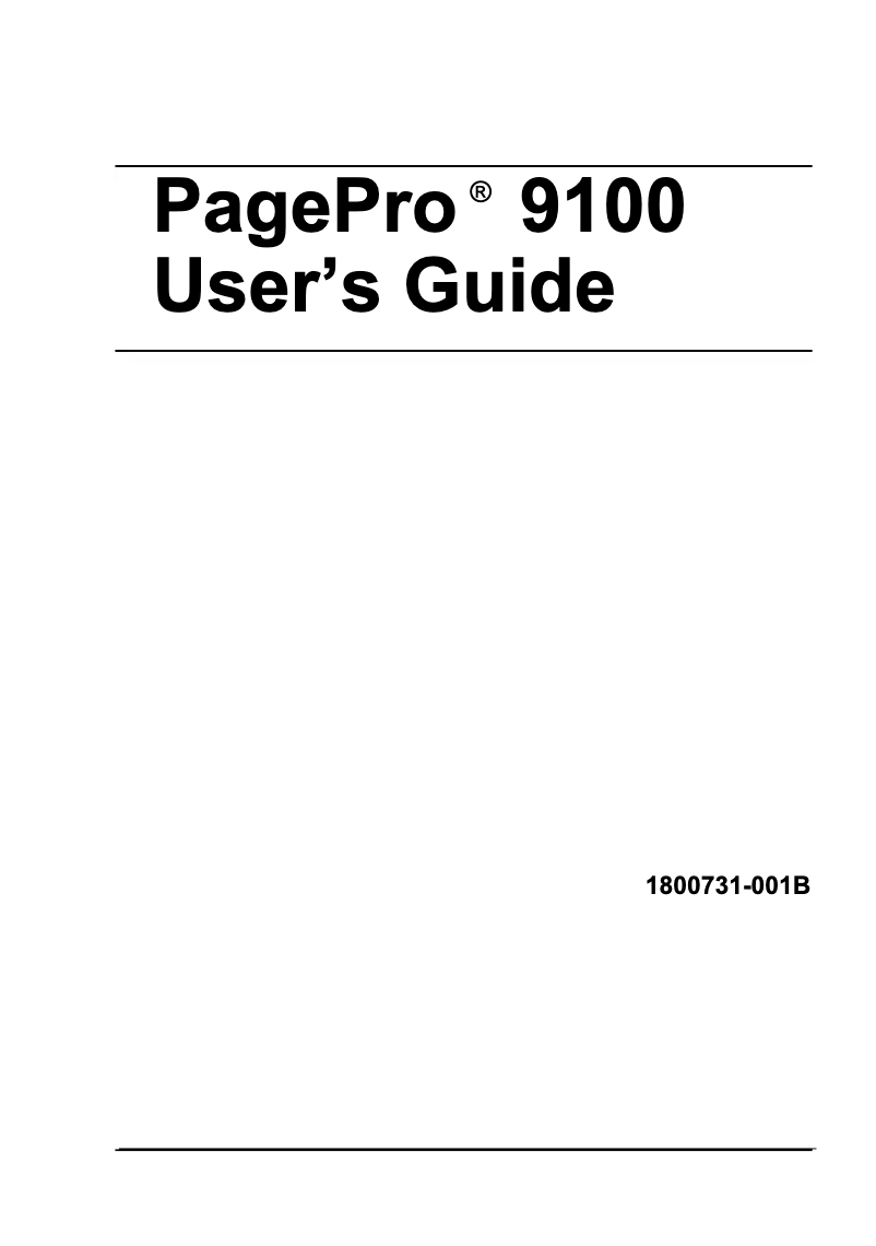Image de la première page du manuel de l'appareil PagePro 9100N
