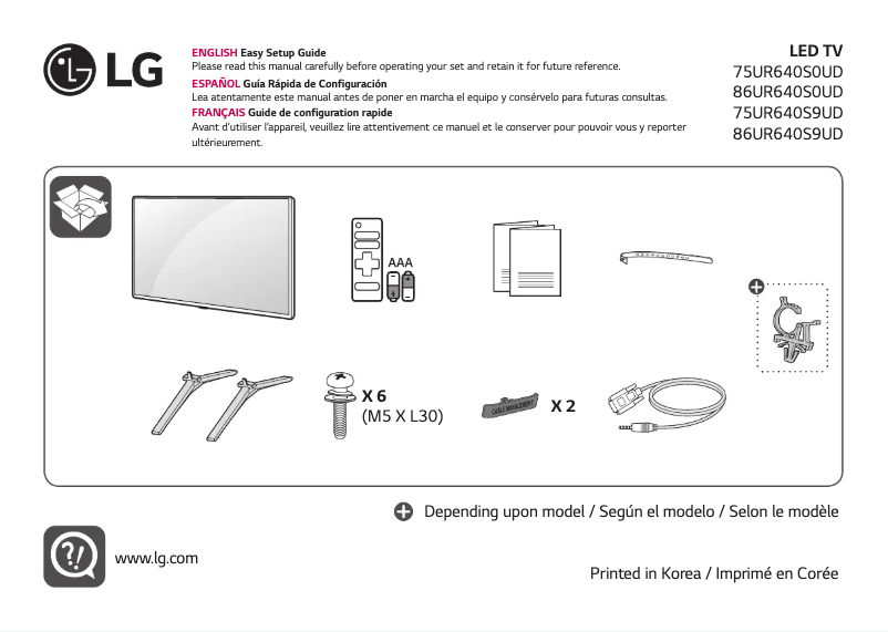 Page n°1 - Manuel utilisateur LG 75UR640S9UD